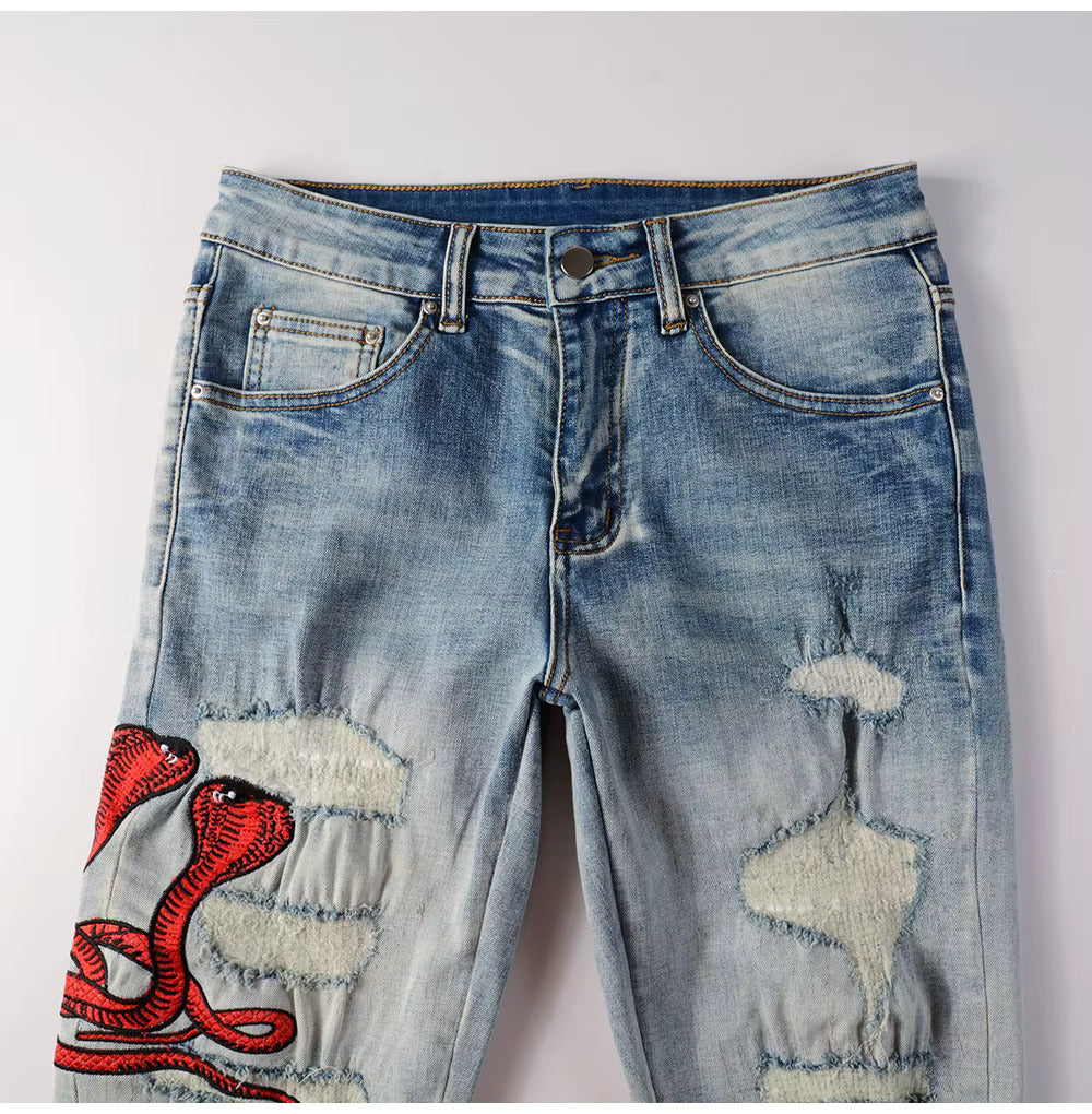 Crimson Snake Denim