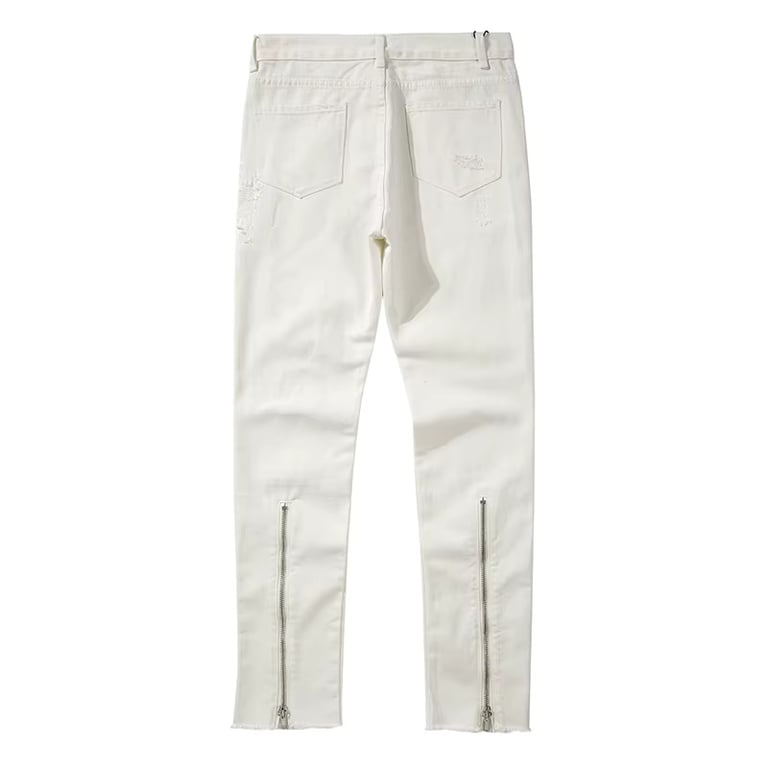 Oversized White Zip Denim