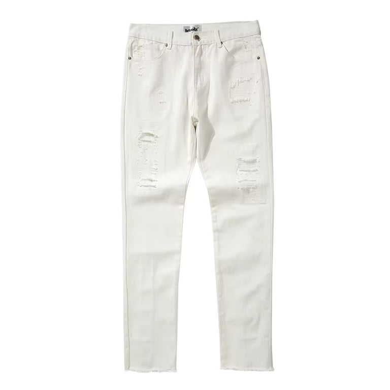 Oversized White Zip Denim