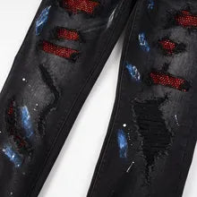 Santa Rhinestone Denim