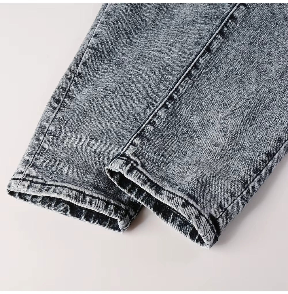 Grey Patch Denim