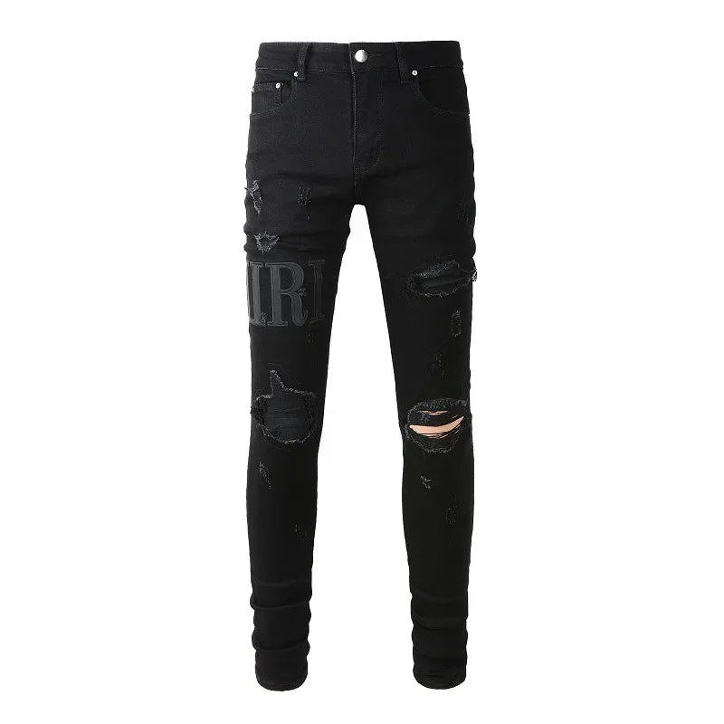 Noir Writing Patch Denim