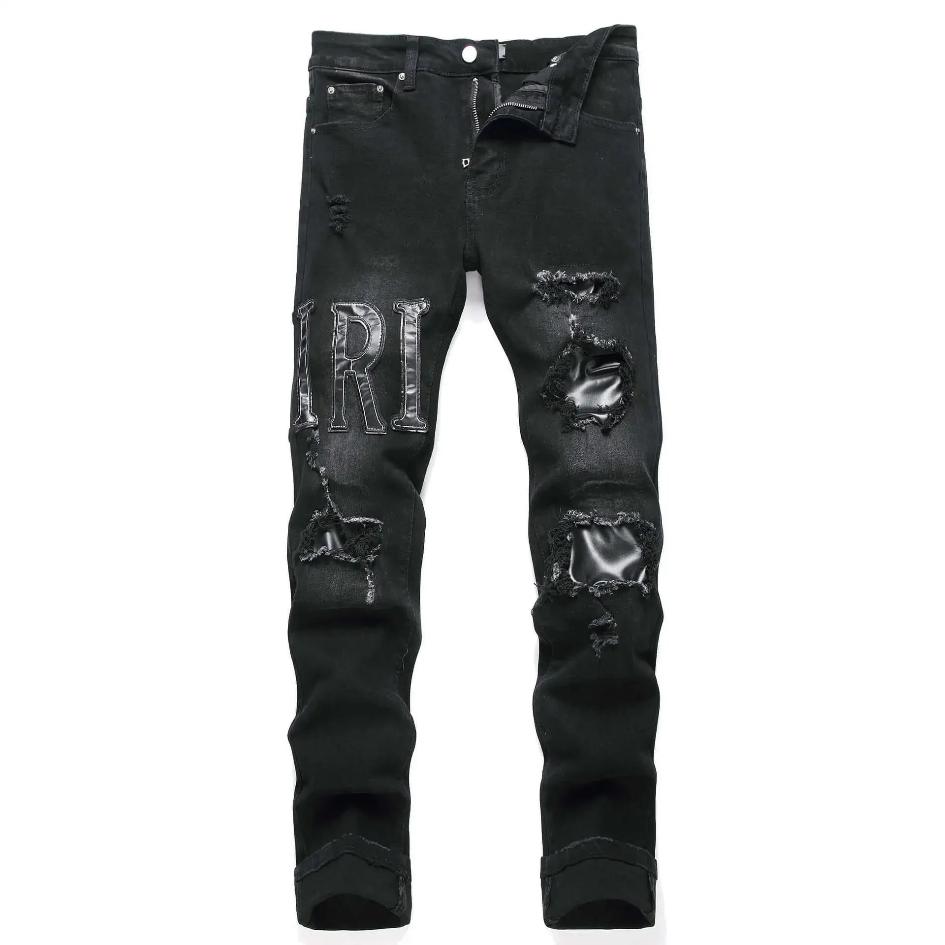 Shiny Patch Writing Denim