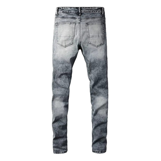 Grey Patch Denim